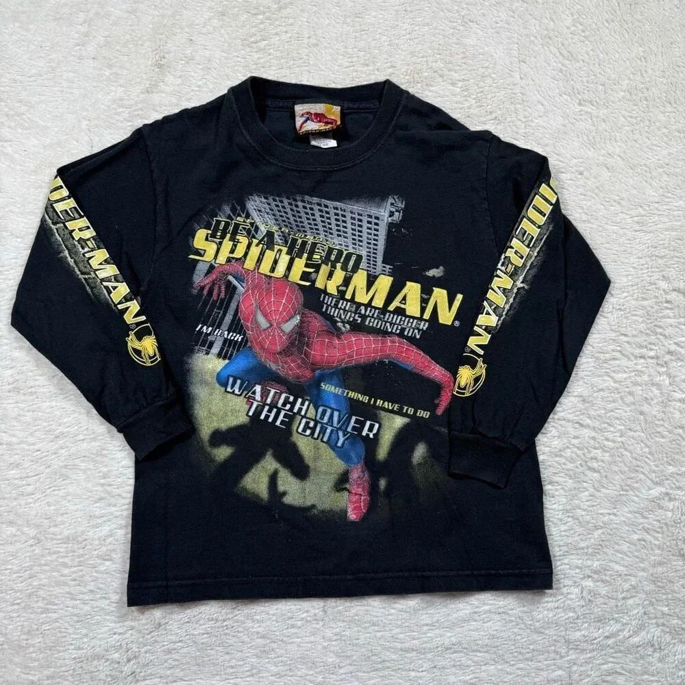 Vintage Y2K Spider-Man 2 Graphic Kids Youth Long Sleeve Shirt